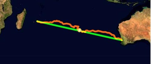 Sarah Outen’s achieved route © SW
